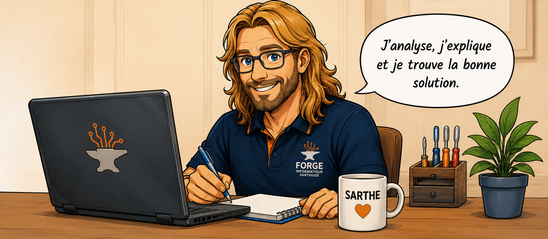 Technicien qui analyse et trouve une solution